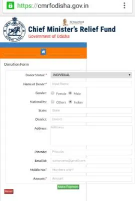 ODISHA CM RELIEF FUND ONLINE